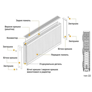 Радиатор стальной панельный KALDE 22 низ/справа 500x400 (без OUTER) №9