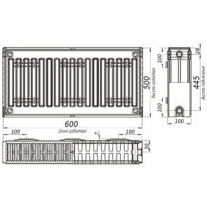 Радіатор сталевий панельний OPTIMUM 22 бок 500x600 №2