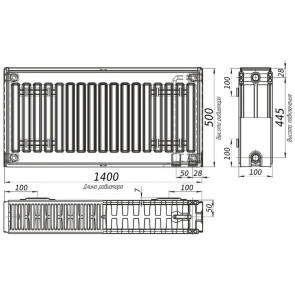 Радіатор сталевий панельний OPTIMUM 22 низ/справа 500х1400 (без INNER) №4