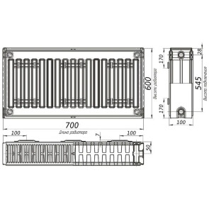 Радіатор сталевий панельний OPTIMUM 22 бок 600x700 №4