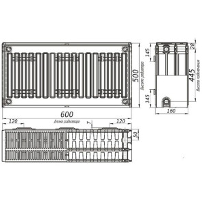 Радіатор сталевий панельний KALDE 33 бок 500x600 №2