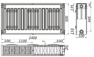 Радиатор стальной панельный KALITE 22 сторона 500х2400 №4