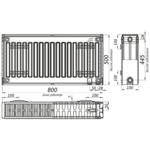 Радиатор стальной панельный OPTIMUM 22 низ/справа 500x800 (без INNER) №4