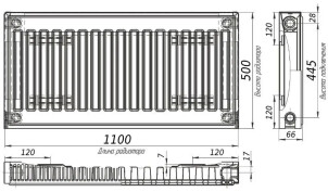 Радиатор стальной панельный KALITE 11 сторона 500х1100 №2