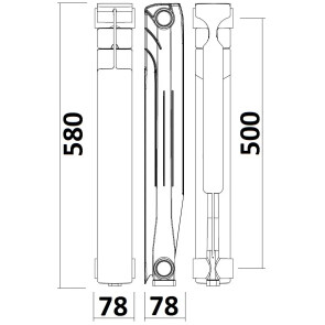 Радіатор алюмінієвий секційний GALLARDO ALSTAND 500/80 (кратно 10) №2