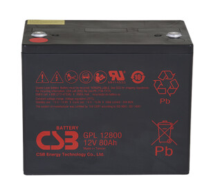 Акумуляторна батарея CSB GPL12800, 12V 80Ah (261х168х210 (220) №1