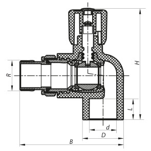 Кран радиаторный 20x1/2 угловой PPR KOER K0157.PRO (KP0201) №2