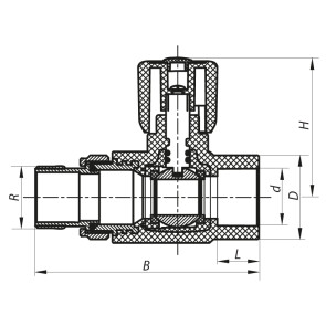 Кран радіаторний 25x3/4 прямий PPR KOER K0160.PRO (KP0205) №2