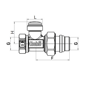 Кран радіаторний Roho R5261-050 - 1/2" прямий (антипротечка) (RO0135) №3