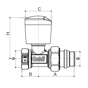 Кран радіаторний Roho R5561-050 - 1/2" прямий (антипротечка) (RO0131) №3