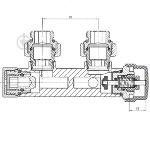 Комплект кутових кранів для підключення радіатора Duoplex №4