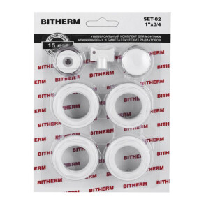 Комплект для радиатора 3/4" (без креплений) BITHERM SET-02 (BT0553) №1