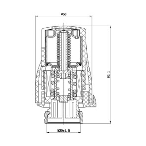 Головка термостатична М30*1,5 SF254 SD FORTE №2