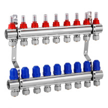 Колектор в зборі (євроконус, витратомір, термостатичний вентиль) на 9 виходів Karro KR-20160