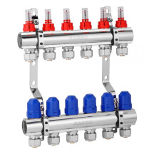 Колектор в зборі (євроконус, витратомір, термостатичний вентиль) на 6 виходів Karro KR-20160