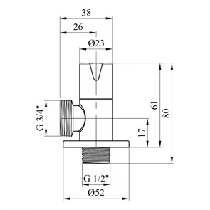 Кран приладний для підключення Karro 1/2"х3/4" KR-03112 №2