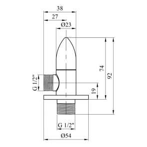 Кран приладний для підключення Karro 1/2"х1/2" KR-3111 №2