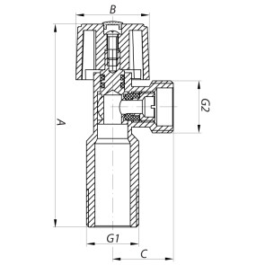 Кран для подключения сантехприборов KOER 1/2x3/4 (KR.511) №2