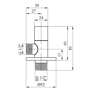 Кран приборный для подключения Karro 1/2 "х1/2" KR-3116 №2