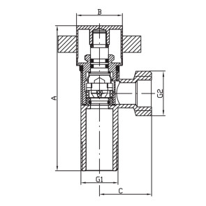 Кран для подключения сантехприборов KOER KR.517 - 1/2x3/8 №2