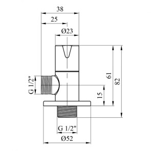 Кран приладний для підключення Karro 1/2"х1/2" KR-03112 №2