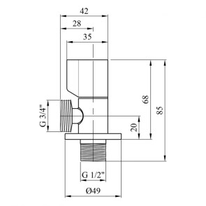 Кран приладний для підключення Karro 1/2"x3/4" KR-3120 New №2