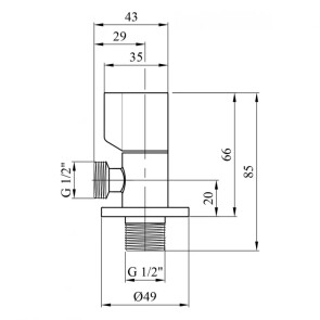 Кран приборный для подключения Karro 1/2 "x1/2" KR-3120 New №2