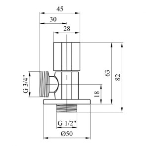 Кран приладний для підключення Karro 1/2"х3/4" KR-3121 №2