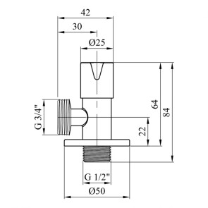 Кран приборный для подключения Karro 1/2 "х3/4" KR-03112А №2