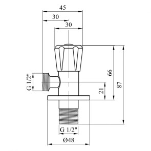 Кран приладний для підключення Karro 1/2"х1/2" KR-3131S №2