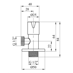 Кран приладний для підключення Karro 1/2"х1/2" KR-03112А №2