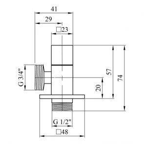 Кран приладний для підключення Karro 1/2"х3/4" KR-3122 №2