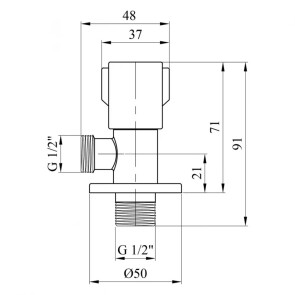 Кран приборный для подключения Karro 1/2 "х1/2" KR-3127 №2