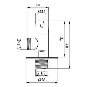 Кран приборный Kroner KRP Eckventil C301 1/2"х1/2" НН №2