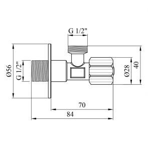 Кран приладовий Kroner KRP Eckventil C401 1/2"х1/2" ЗЗ №2