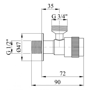 Кран приладовий Kroner KRP Edelstahl Klassisch - ESG102 1/2"х3/4" ЗЗ №2