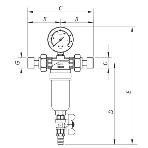 Фильтр самоочистной с манометром 1/2'' KOER KR.1250 №2