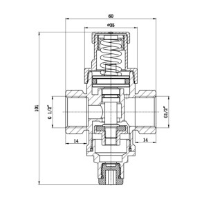 Редуктор тиску посилен.PN16 нікел. 1/2"вв SF241W15 SD Forte №2