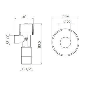 Кран кульовий Арко кутовий,хром. 1/2"зз д/прилад. SF340W1515 SD Forte №3