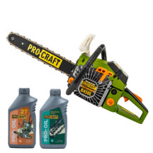 Бензопила PRO CRAFT К450L + Олива PROCRAFT 2T 1литр PRO + Олива для змащування ланцюга PROCRAFT 1л.PRO