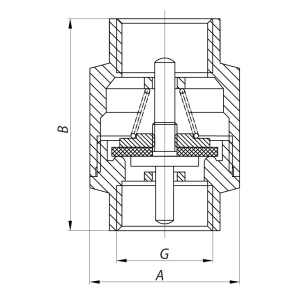 Клапан обратный KOER (никелированный) 1/2" (KOER KR.172.N) (KR2780) №2