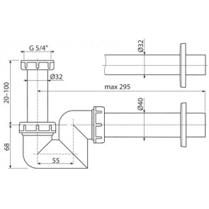 Сифон для біде Alcaplast A45F-DN32 №2