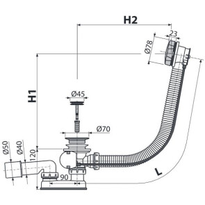 Сифон для ванны Alcaplast A55K-57 №2