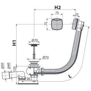 Сифон для ванны Alcaplast A51CRM №2