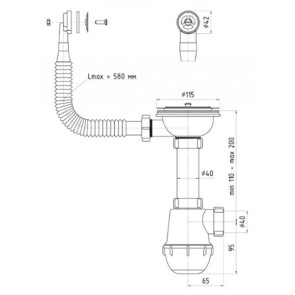 Сифон для мийки Ani Plast А 01 42 S №3