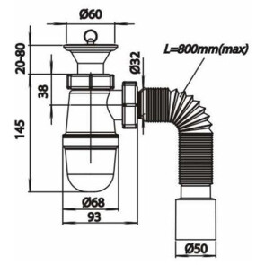 Сифон для умивальника SantehPlast Т0115 №2