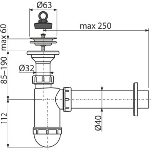 Сифон для умивальника Alcaplast A41 №2