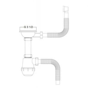 Сифон для кухонної мийки Kroner KRP Siphon - 011 3 1/2"- 50/40 мм №2