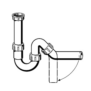 Сифон для раковини VIEGA 1 1/2"х40 без патр. 45° пластик білий трубний б/г №2