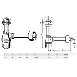 Сифон для раковини VIEGA 1 1/2" x 1 1/2" пластик білий бутил. з/г №3